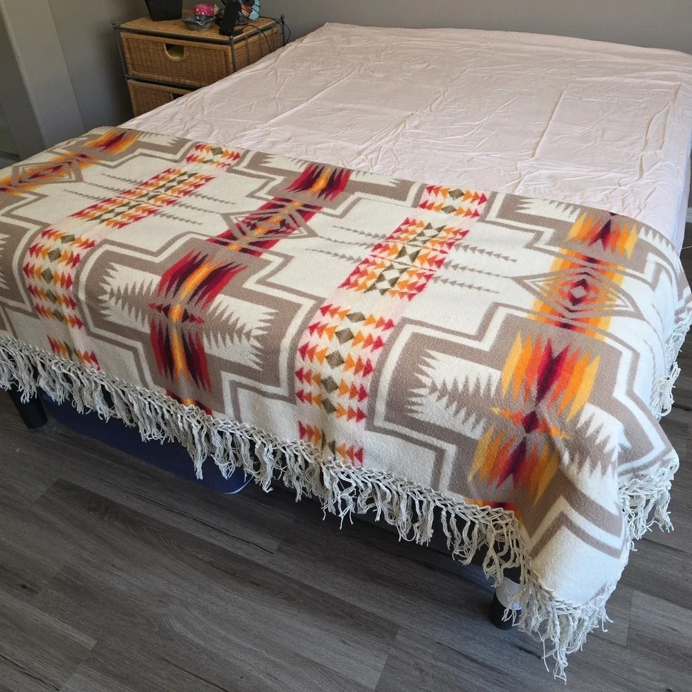 Beaver‎ State Pendleton Harding Wool Blanket USA 68